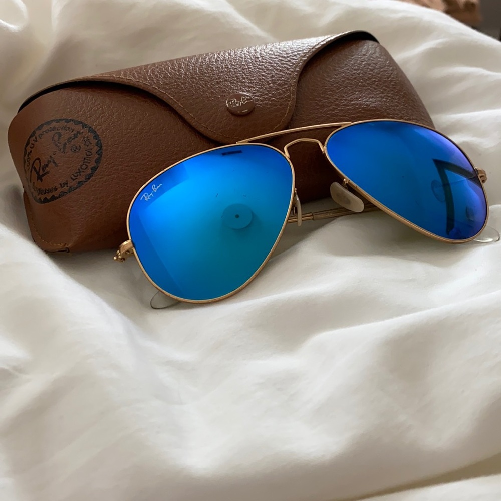 Custom Raybans Blue Flash Aviators - image 1